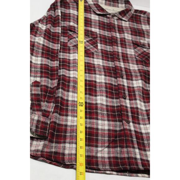 North River Men's XXL Red Tartan Plaid Button-up LS Flannel Shirt XXL Outdoors - Picture 12 of 13